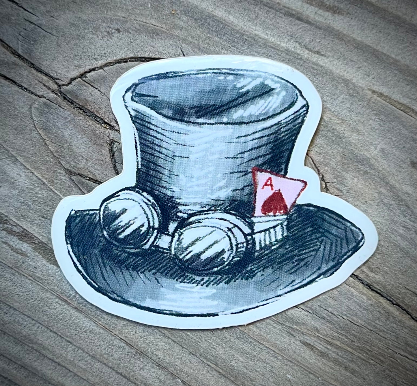 Mind Over Hatter Original Art Top Hat Logo Sticker (Black)