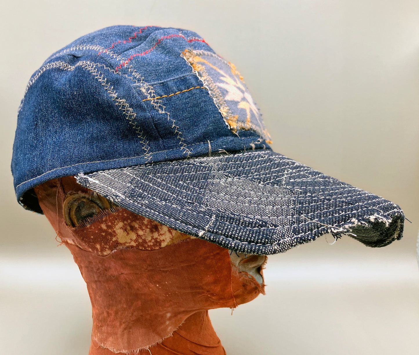 BASEBALL HAT Denim Patched Baseball Hat With Pocket