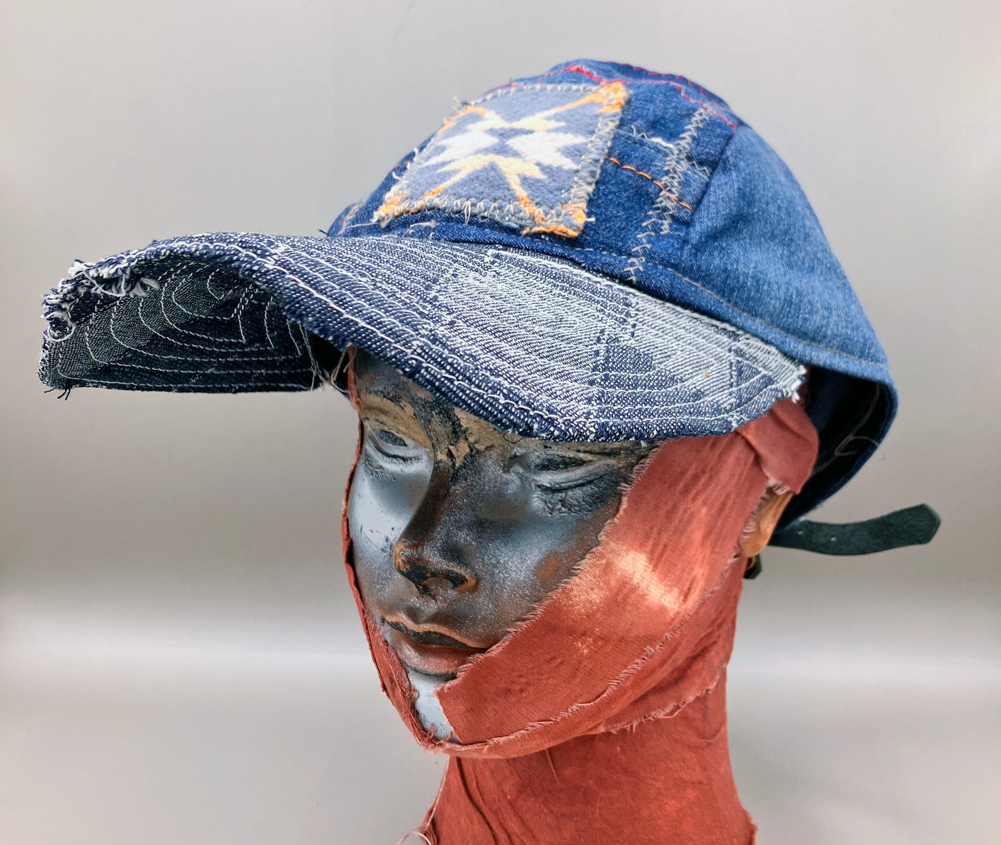 BASEBALL HAT Denim Patched Baseball Hat With Pocket