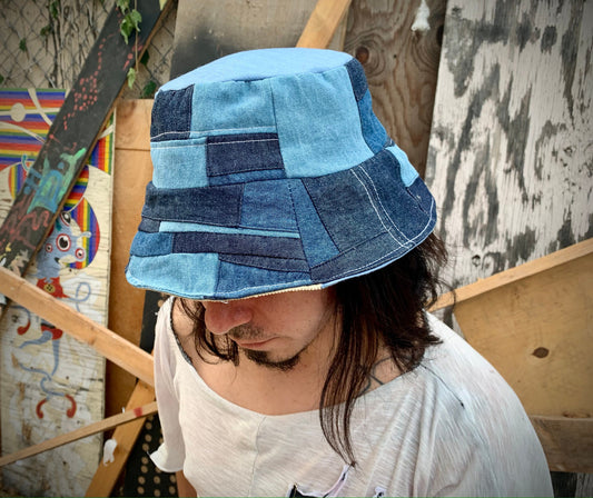 BUCKET HAT Postapocalyptic Patched Bucket Hat