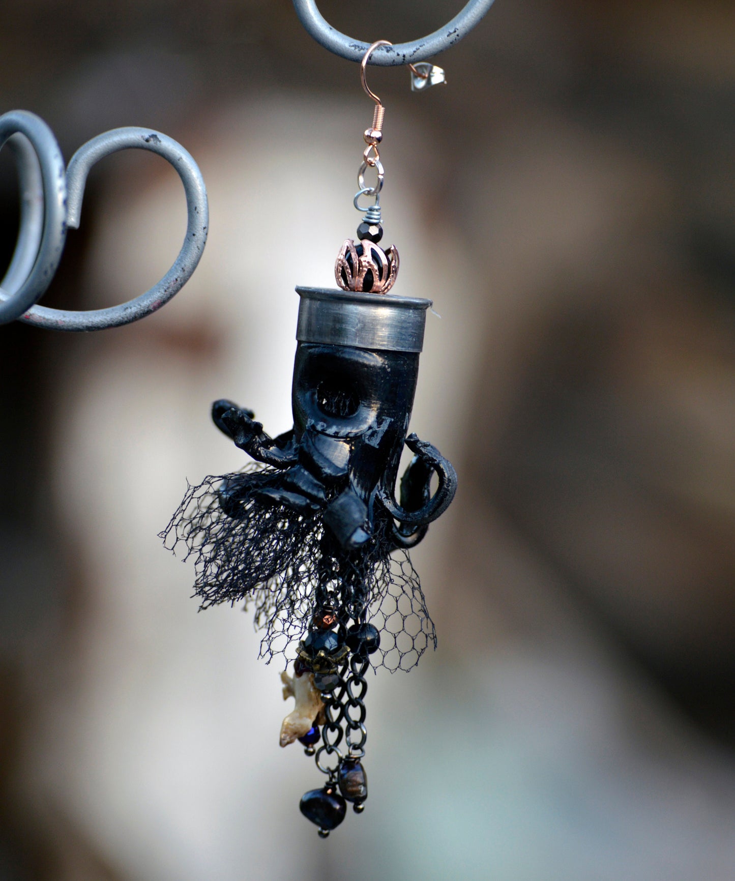 EARRINGS Shotgun Shell Single Earring (Black)