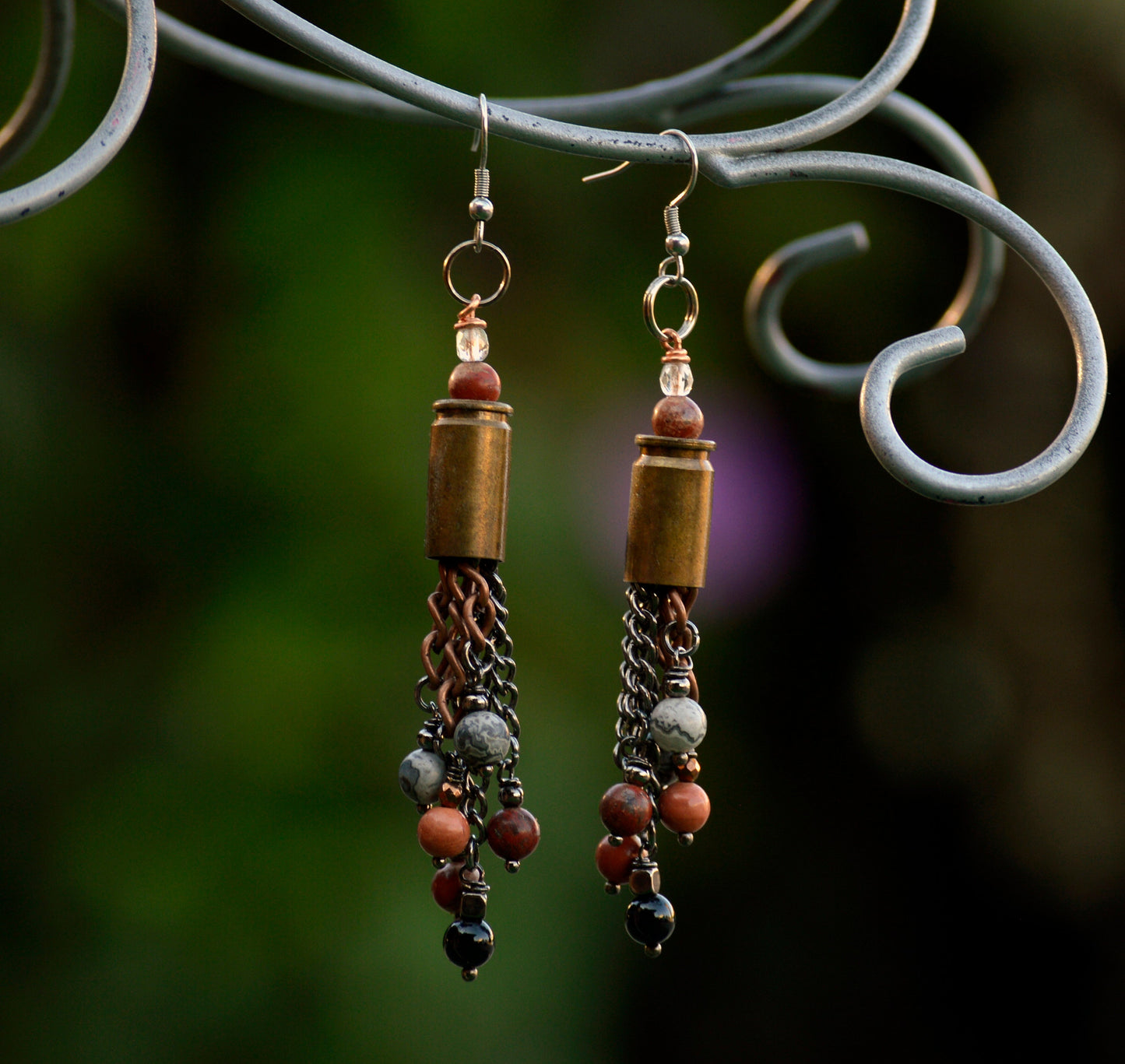 EARRINGS Bullet Shell and Beads Dangle Earrings