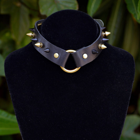 CHOKER Spiked Black Leather Choker