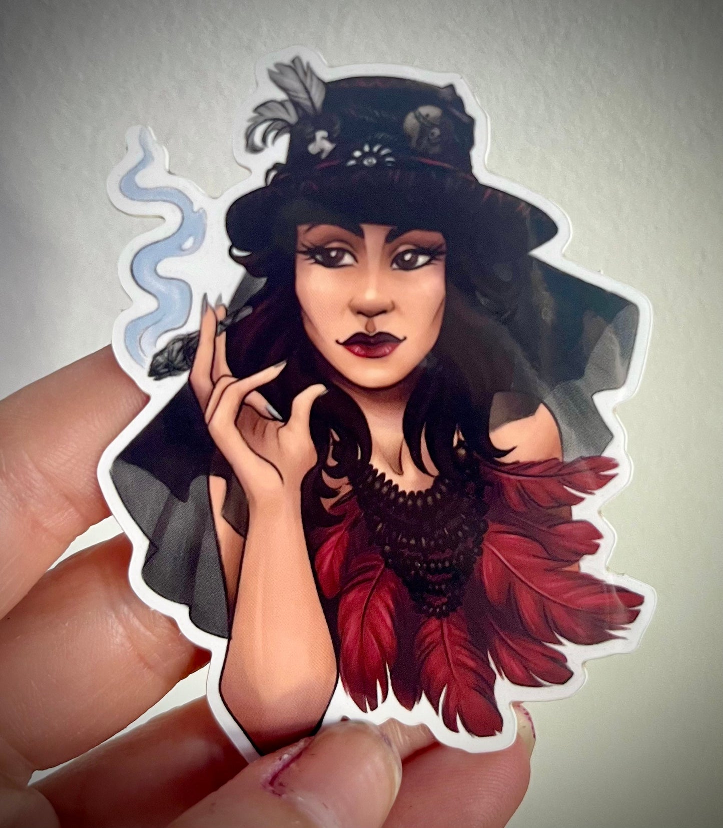 Mind Over Hatter Original Art The Temptress Vinyl Sticker Glossy