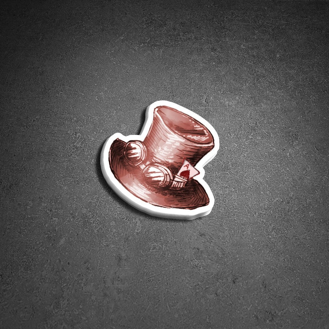 Mind Over Hatter Original Art Top Hat Logo Sticker (Sepia)