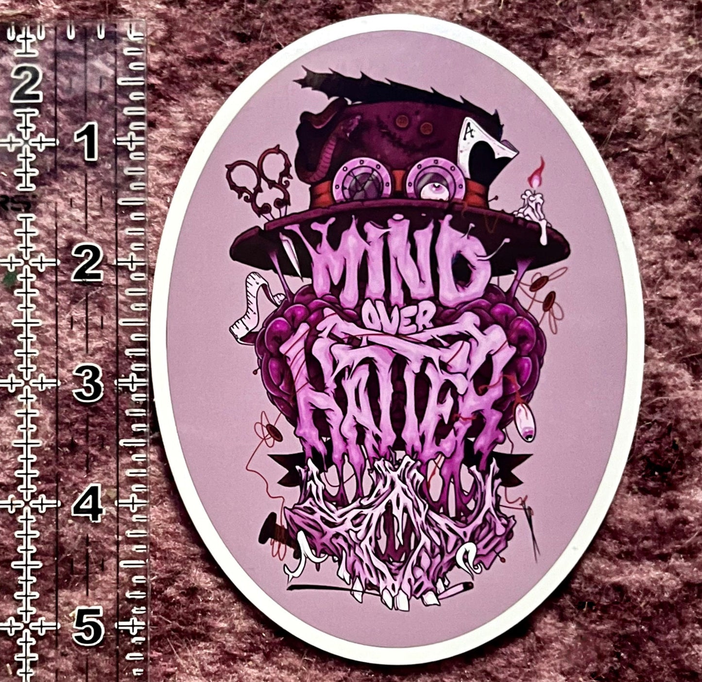 Mind Over Hatter Manifestation Monster Original Art Sticker